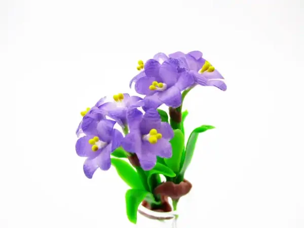 1:12 Miniature Freesia Orchid 2 Bunch Clay Flower Fairy Garden Dollhouse - Image 8