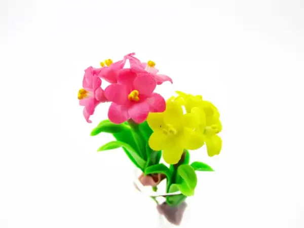 1:12 Miniature Freesia Orchid 2 Bunch Clay Flower Fairy Garden Dollhouse - Image 12