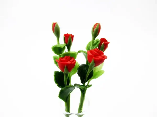 1:12 Miniature Rose 2 Bunch Clay Flower Fairy Garden Dollhouse Supply - Image 6