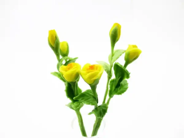 1:12 Miniature Rose 2 Bunch Clay Flower Fairy Garden Dollhouse Supply - Image 7