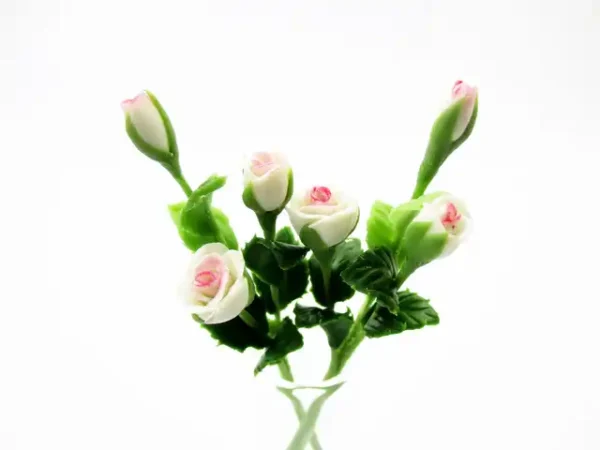 1:12 Miniature Rose 2 Bunch Clay Flower Fairy Garden Dollhouse Supply - Image 8