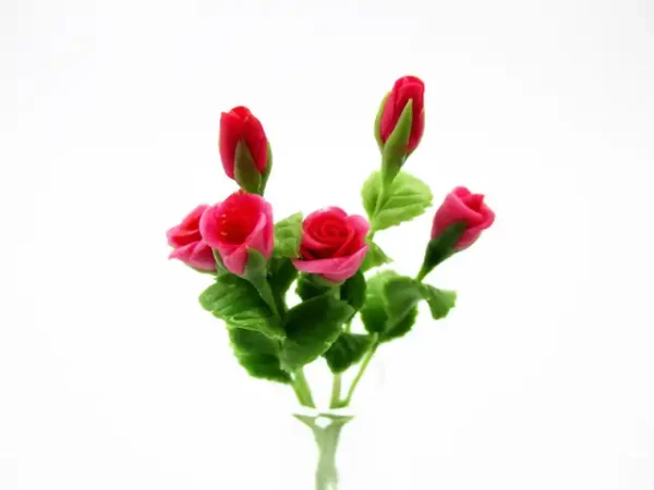 1:12 Miniature Rose 2 Bunch Clay Flower Fairy Garden Dollhouse Supply - Image 10