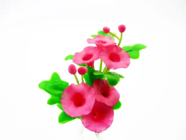 2 Bunch Miniature Morning Glory Clay Flower Dollhouse 1:12 Fairy Garden - Image 12