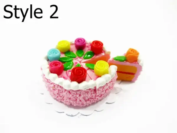 Dollhouse Strawberry Pink Cake 8 Slice Set - 1:12 Miniature Bakery Dessert Charms 17225 - Image 5