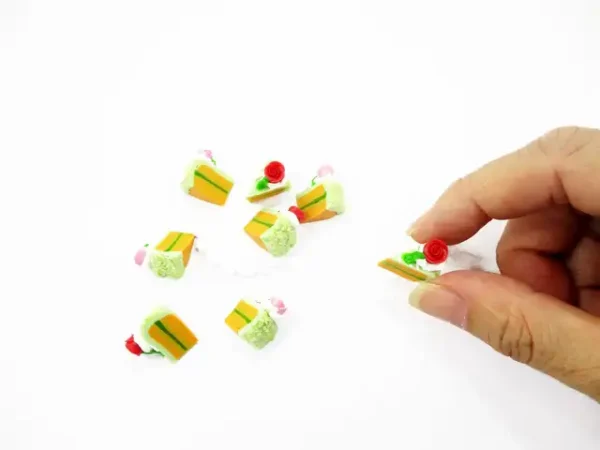 collector 1:12 rosette slice cake, clay miniature for clay art and flat back projects