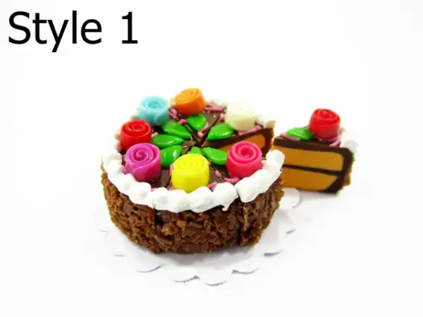 Dollhouse Chocolate Cake 8 Slice Set - 1:12 Clay Miniature Food Jewelry 17243 - Image 4