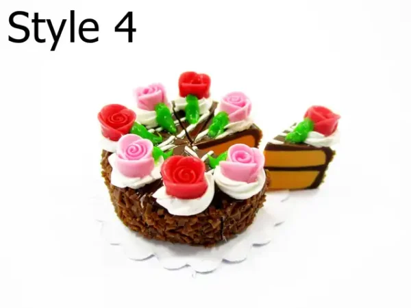 Dollhouse Chocolate Cake 8 Slice Set - 1:12 Clay Miniature Food Jewelry 17243 - Image 7