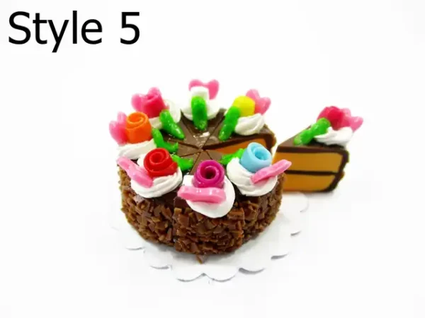 Dollhouse Chocolate Cake 8 Slice Set - 1:12 Clay Miniature Food Jewelry 17243 - Image 8